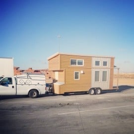 towing tiny house on a trailer