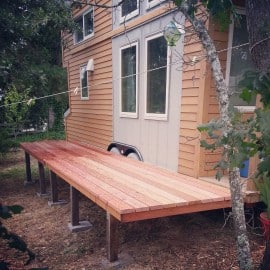 tiny house redwood decking